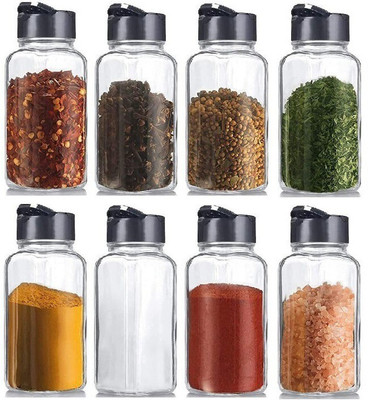 STARKENDY Glass Grocery Container  - 120 ml(Pack of 8, Clear)