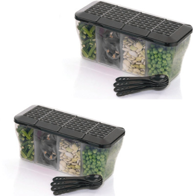 KLARIS Plastic Grocery Container  - 1800 ml(Pack of 2, Multicolor)