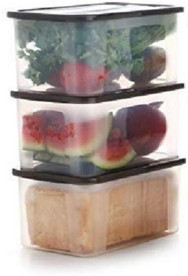KDZONE Plastic Grocery Container  - 2000 ml(Pack of 3, Clear)