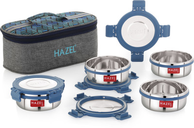 HAZEL Stainless Steel Utility Container  - 360 ml(Pack of 5, Silver)