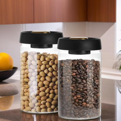 Avastro Glass Tea Coffee & Sugar Container  - 900 ml(Pack of 2, Clear)