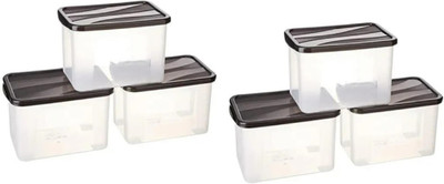 UNDERZONE Plastic Grocery Container  - 2000 ml(Pack of 6, Clear)