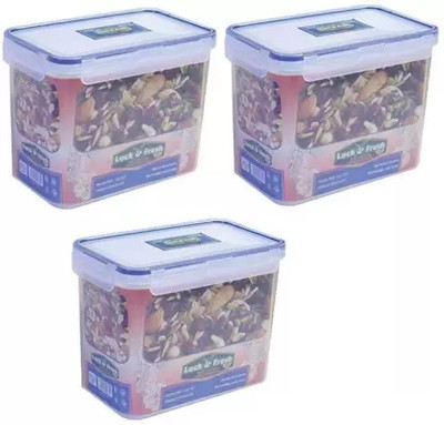 SIDDHESHWAR TRADING Plastic Fridge Container  - 3570 ml(Pack of 3, White)