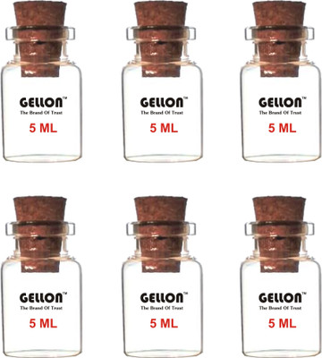gellon Glass Utility Container  - 5 ml(Pack of 6, Transparent)