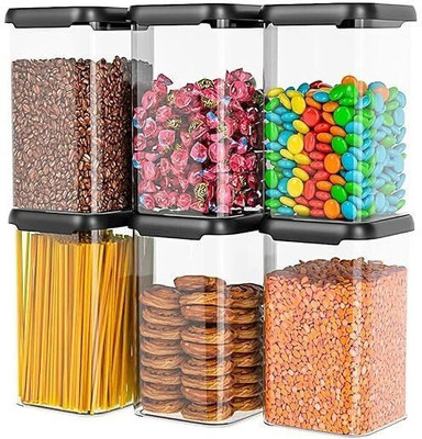 Ecodex Plastic Grocery Container  - 1100 ml(Pack of 12, Black)