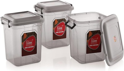 Liza Plastic Grocery Container  - 17 L(Pack of 3, Grey)