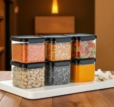ALKAR Plastic Fridge Container  - 500 ml(Pack of 6, Black)