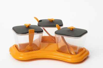 HOME NEST Plastic Pickle Jar  - 50 ml(Pack of 3, Multicolor)