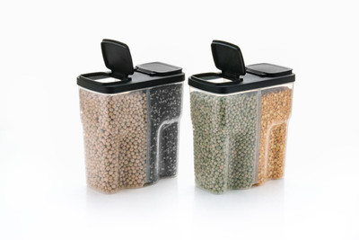 hitu Plastic Utility Container  - 2500 ml(Pack of 2, Black)