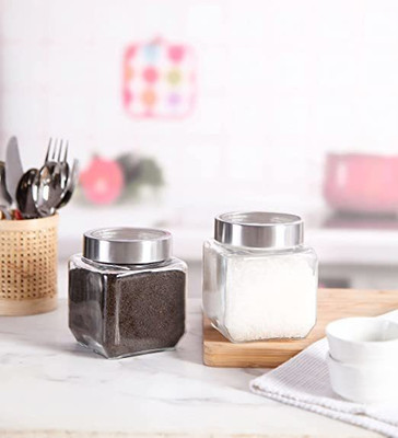 Avastro Glass Grocery Container  - 500 ml(Pack of 2, Clear)