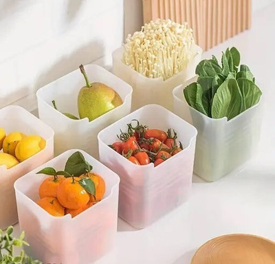PAYABLE Plastic Fridge Container  - 1000 ml(Pack of 6, Clear)
