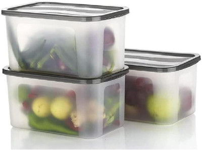 UNDERZONE Plastic Grocery Container  - 2000 ml(Pack of 3, Clear)
