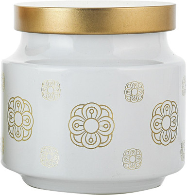 Machak Glass Cookie Jar  - 600 ml(White)