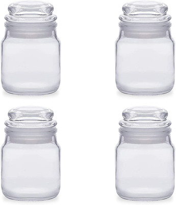 Myoc Glass Utility Container  - 200 ml(Pack of 4, Clear)