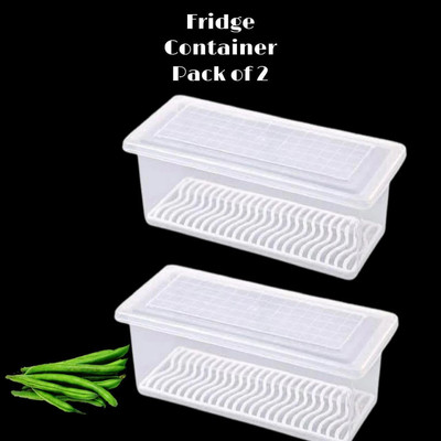 Ecodex Plastic Fridge Container  - 1500 ml(Pack of 6, White)