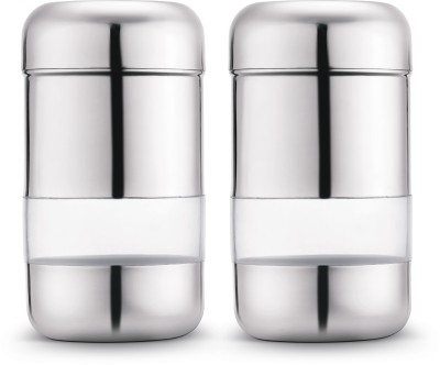 Classic Essentials Stainless Steel Utility Container  - 1000 ml(Pack of 2, Silver)