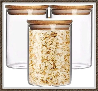 Shridhar Creation Glass Grocery Container  - 220 ml(Pack of 3, Clear)