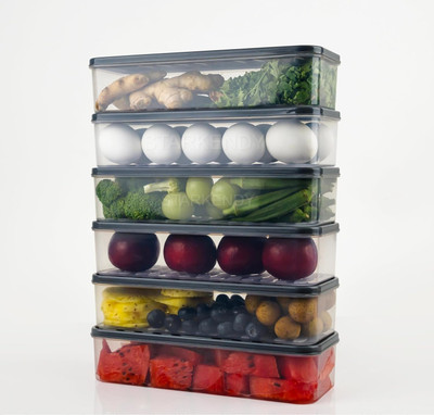 STARKENDY Plastic Grocery Container  - 1400 ml(Pack of 6, Multicolor)