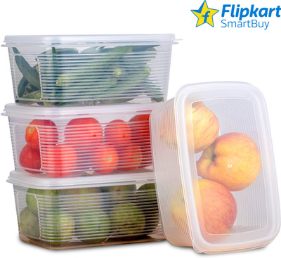 Flipkart SmartBuy Plastic Fridge Container  - 1500 ml(Pack of 4, White)