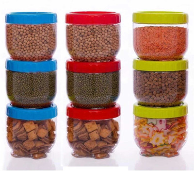 Sk world Plastic Cookie Jar  - 300 ml(Pack of 12, Multicolor)