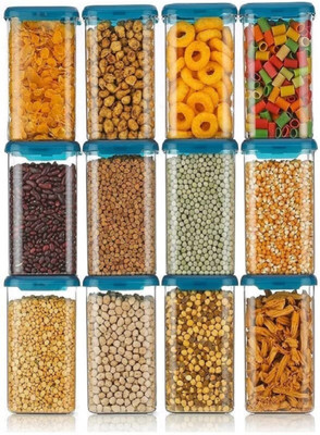 EUROSYS Plastic Grocery Container  - 1500 ml(Pack of 12, Blue)