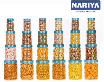 nariya Plastic Grocery Container  - 2000 ml, 1200 ml, 650 ml, 350 ml(Pack of 24, Blue)
