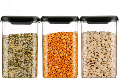 LIJIE Plastic Grocery Container  - 1100 ml(Pack of 3, Clear)