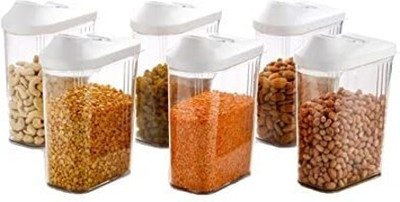 HASHONE Plastic Grocery Container  - 1700 ml(Pack of 6, White)