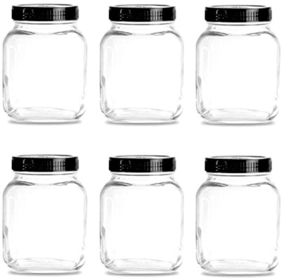 Brezzycloud Glass, Plastic Pickle Jar  - 1800 ml(Pack of 6, Clear)