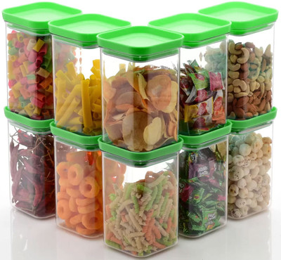 LOVESTONE Plastic Grocery Container  - 1100 ml(Pack of 6, Green)