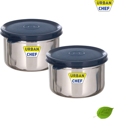 Urban Chef Stainless Steel Utility Container  - 1200 ml(Pack of 2, Blue)