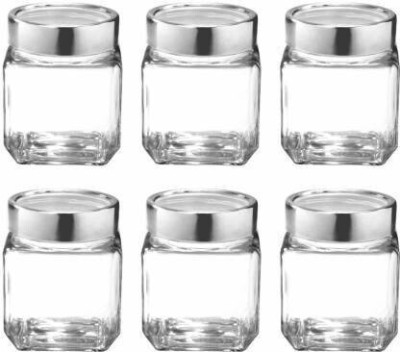 Tap2kaart Glass Grocery Container  - 500 ml(Pack of 6, Clear)