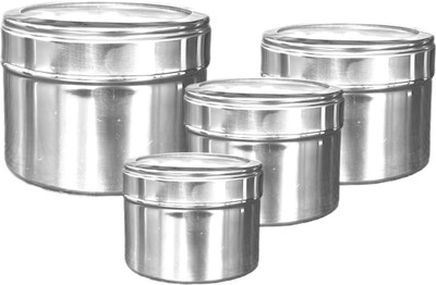 TRISHVAR Stainless Steel Pickle Jar  - 500 g(Pack of 4, Silver)