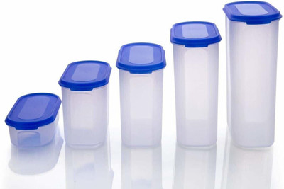 HELOVIA Plastic Cereal Dispenser  - 500 ml, 1000 ml, 1500 ml, 2000 ml, 2500 ml(Pack of 5, Multicolor)