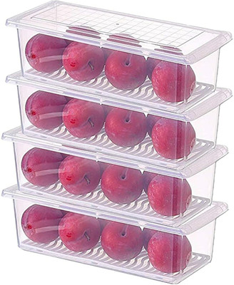 ENTRYZONE Plastic Fridge Container  - 1500 ml(Pack of 4, White)