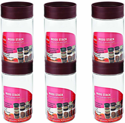cello Plastic Grocery Container  - 1000 ml(Pack of 6, Maroon)