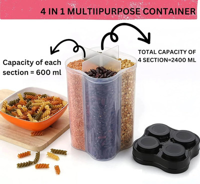 ADMONITION Plastic Grocery Container  - 2400 ml(Multicolor)