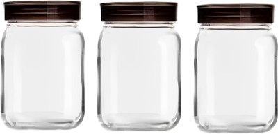 IndusBay Glass Utility Container  - 1200 ml(Pack of 3, Clear)