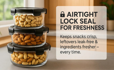 SY Enterprises Plastic Fridge Container  - 300.60012 ml(Pack of 3, Grey)