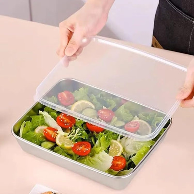 SHARUJA Stainless Steel Fridge Container  - 2000 ml(Silver)