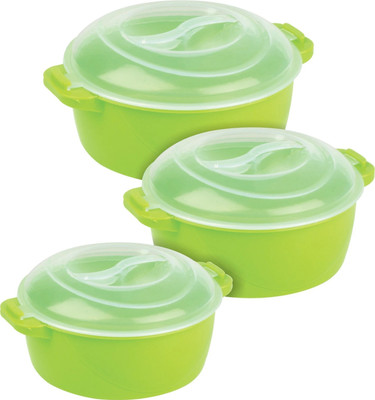 Porpoise Plastic Utility Container  - 3000 ml(Pack of 3, Green)