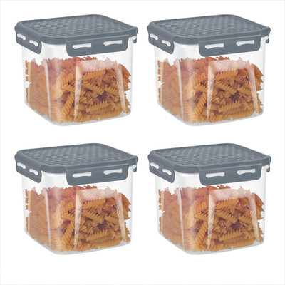 MILTON Plastic Grocery Container  - 1200 ml(Pack of 4, Grey)