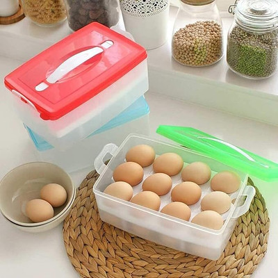 ZAEGO Plastic Egg Container  - 2 dozen(Multicolor)