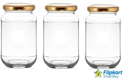 Flipkart SmartBuy Glass Pickle Jar  - 1100 ml(Pack of 3, Clear)