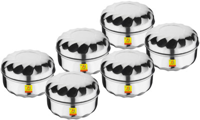 Ambit Steel Grocery Container  - 200 ml(Pack of 6, Silver)