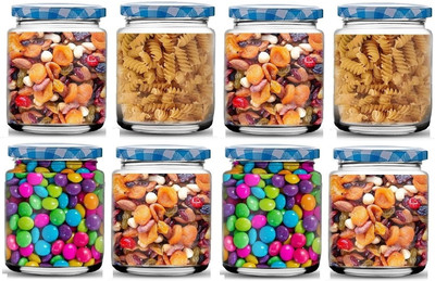 AshandRoh Glass Grocery Container  - 200 ml(Pack of 8, Clear)