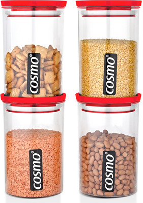 COSMO Plastic Grocery Container  - 900 ml(Pack of 4, Red)