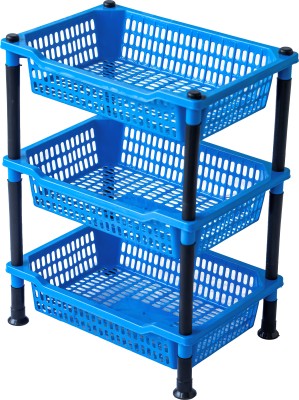 VM BOND Plastic Grocery Container  - 6 kg(Blue, Black)