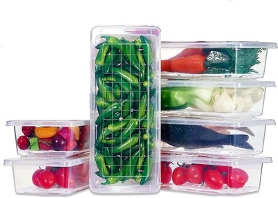 ARNISH Plastic Fridge Container  - 1500 ml(Pack of 6, Clear)