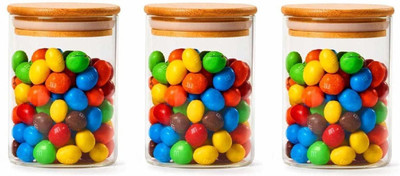 Vincenzo Glass Grocery Container  - 270 ml(Pack of 3, Clear)